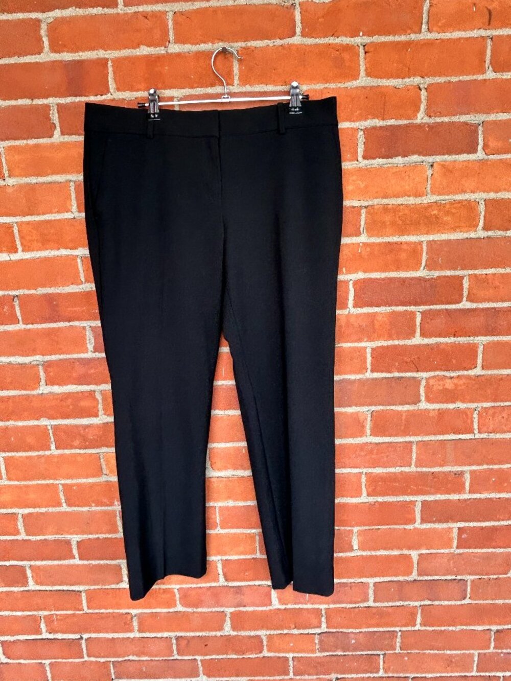 Ann Taylor Black Slim Straight Pants Front Zip 10P Fall 25 Never Worn 28" Inseam
